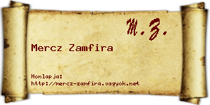 Mercz Zamfira névjegykártya